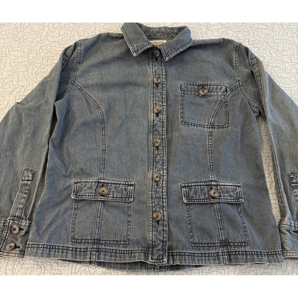 Columbia Jackets & Blazers - Columbia Women's Large Denim Shirt Jacket Shacket Chore Artsy